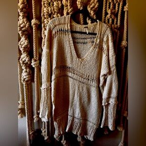 Free People crochet tunic sweater